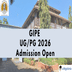 GIPE UG/PG Admission 2026 Begins @gipe.ac.in; GCET Round 1 on April 12